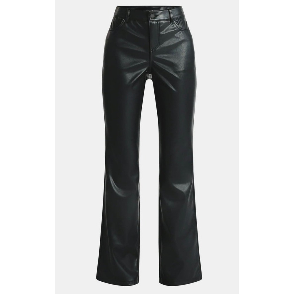 No Boundaries Womens Size 0 Black Faux Leather Baby Bootcut Pants 32" Inseam NWT